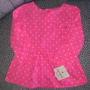 Carter's 18 month Pink and White Polka Dot Top